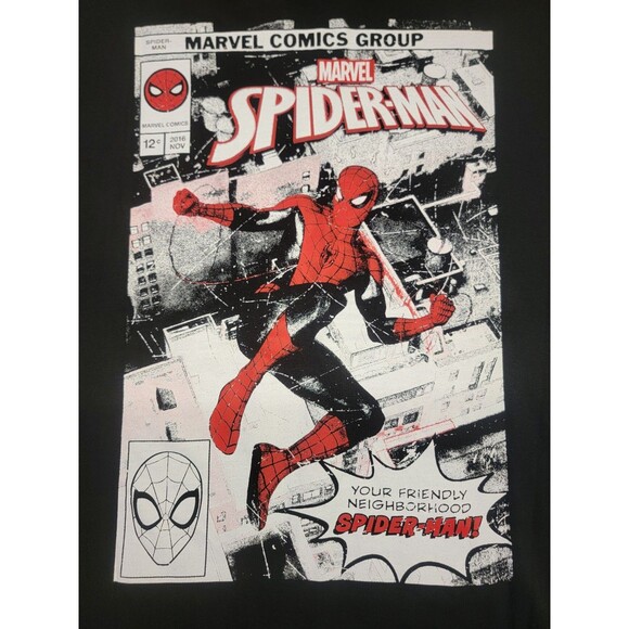 Marvel Spiderman Shirt Men's Adult Size XL Black Short Sleeve Graphic Tee NWT - Picture 4 of 9